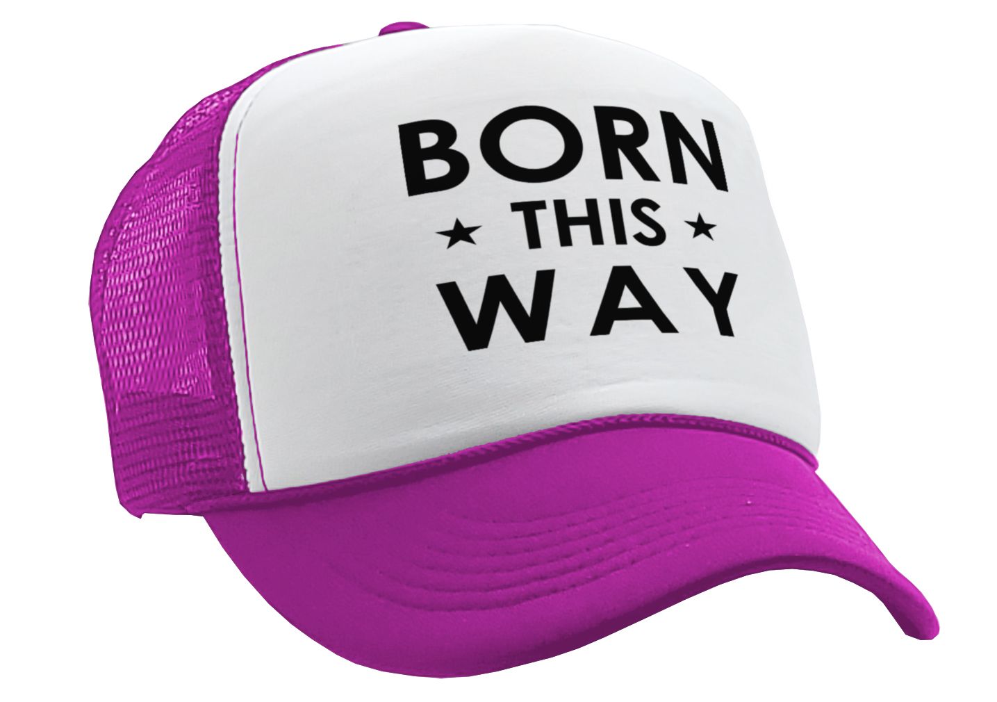 Born This Way Trucker Hat - Retro Vintage Style Trucker Cap Hat - Five Panel Retro Style TRUCKER Cap