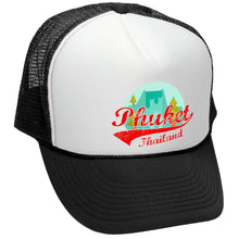 Load image into Gallery viewer, PHUKET THAILAND - FUNNY RETRO VINTAGE STYLE - Unisex Adult Trucker Cap Hat - Five Panel Retro Style TRUCKER Cap
