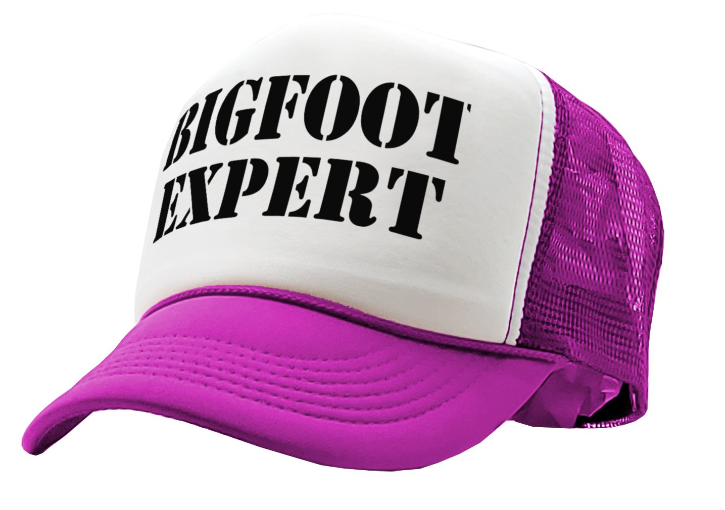 BIGFOOT EXPERT - squatchin sasquatch spook - Vintage Retro Style Trucker Cap Hat - Five Panel Retro Style TRUCKER Cap