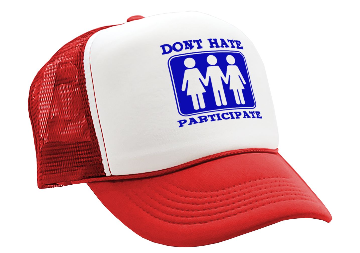 DON'T HATE PARTICIPATE - funny sexy - Vintage Retro Style Trucker Cap Hat