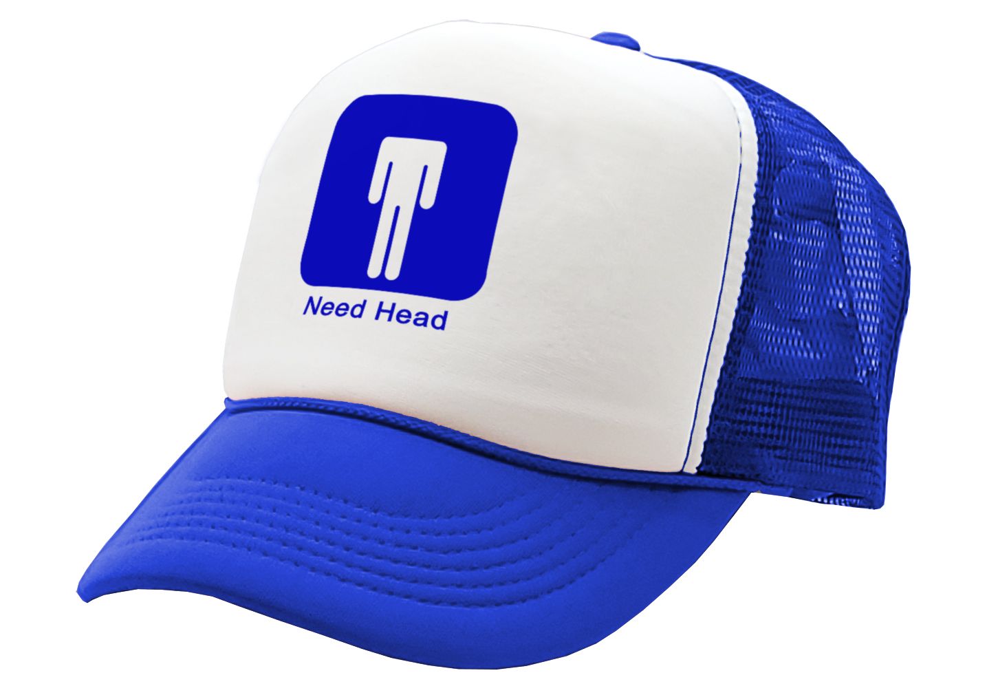 NEED HEAD - international symbol sign - Vintage Retro Style Trucker Cap Hat