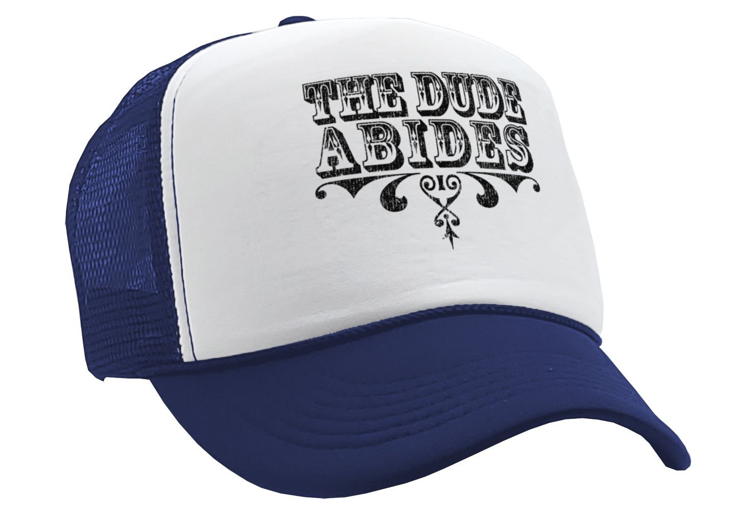 THE DUDE ABIDES - lebowski funny - Vintage Retro Style Trucker Cap Hat - Five Panel Retro Style TRUCKER Cap