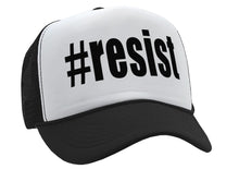 Load image into Gallery viewer, RESIST - hashtag resistance movement fight - Vintage Retro Style Trucker Cap Hat - Five Panel Retro Style TRUCKER Cap
