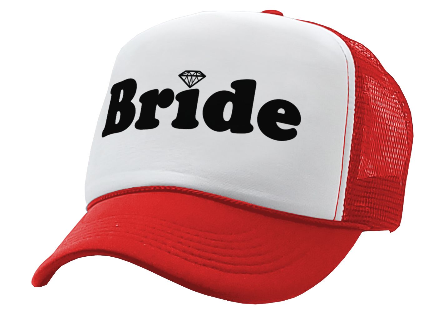 BRIDE - wedding bridesmaid marriage party - Vintage Retro Style Trucker Cap Hat - Five Panel Retro Style TRUCKER Cap