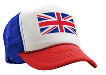 Load image into Gallery viewer, UNION JACK - United Kingdom Flag - Five Panel Retro Style TRUCKER Cap
