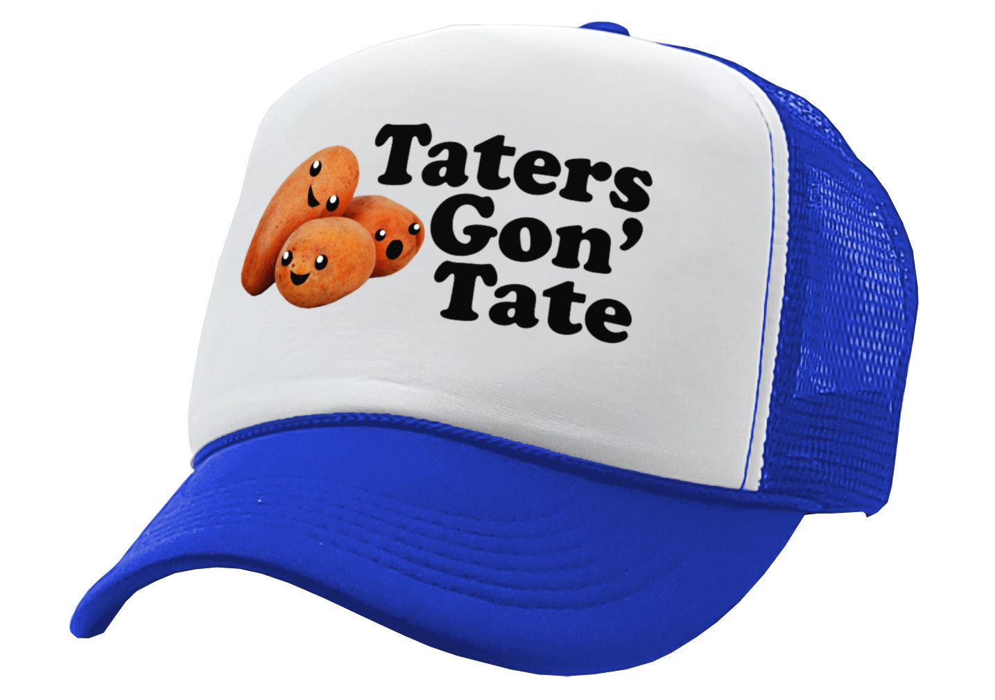 TATERS GON' TATE - funny joke gag gift hat - Vintage Retro Style Trucker Cap Hat - Five Panel Retro Style TRUCKER Cap