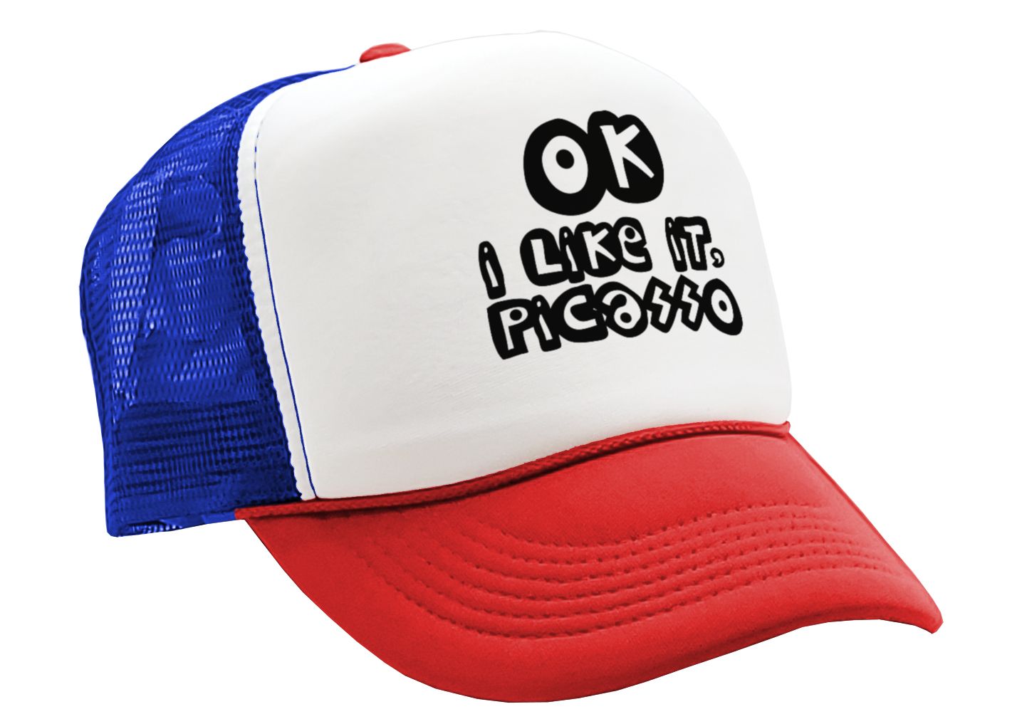 OK I Like It Picasso - viral video - Vintage Retro Style Trucker Cap Hat - Five Panel Retro Style TRUCKER Cap