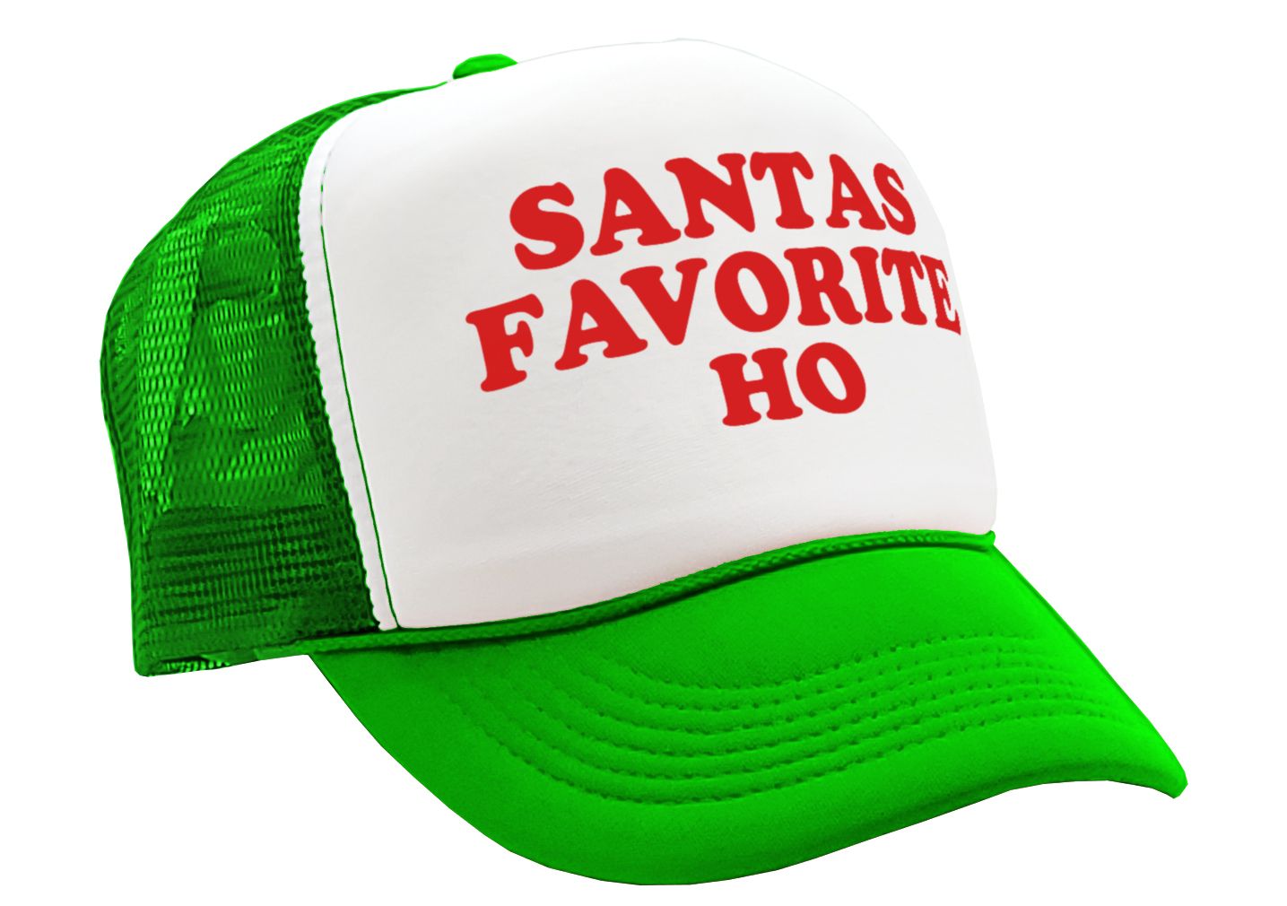 SANTAS FAVORITE HO - christmas claus funny - Vintage Retro Style Trucker Cap Hat - Five Panel Retro Style TRUCKER Cap