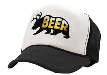 Load image into Gallery viewer, Beer Bear with Antlers - Five Panel Retro Style TRUCKER Cap
