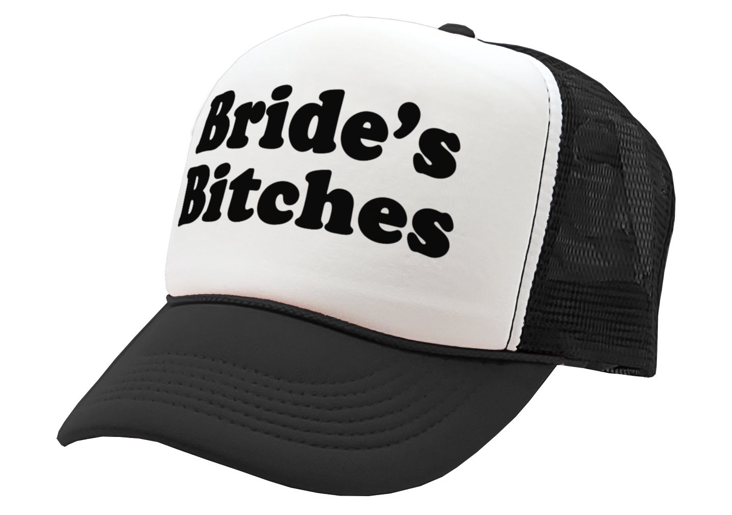 BRIDE'S BITCHES - wedding marriage party bride - Vintage Retro Style Trucker Cap Hat - Five Panel Retro Style TRUCKER Cap