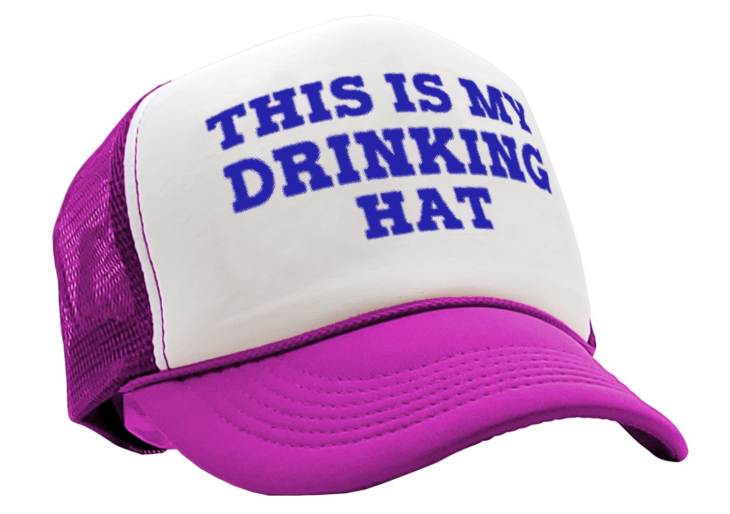 This is my DRINKING HAT - drunk party college - Vintage Retro Style Trucker Cap Hat - Five Panel Retro Style TRUCKER Cap