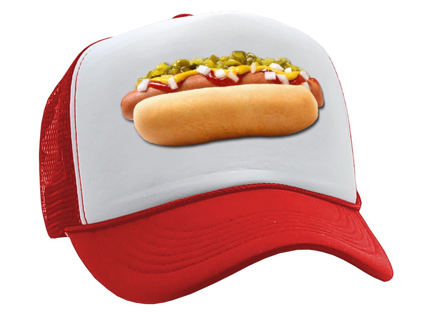 HOT DOG - Concession Truck Fair Carnival Snack - Vintage Retro Style Trucker Cap Hat - Five Panel Retro Style TRUCKER Cap