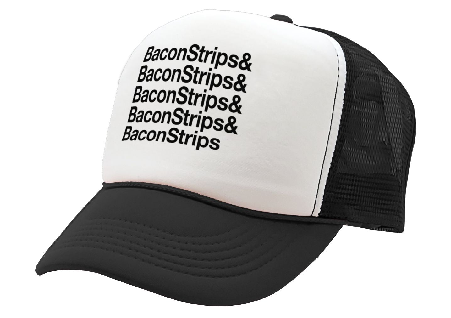 BACON STRIPS - epic food show - Vintage Retro Style Trucker Cap Hat - Five Panel Retro Style TRUCKER Cap