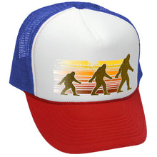 Load image into Gallery viewer, SASQUATCH WALKING - squatch hunter spookin - Vintage Retro Style Trucker Cap Hat - Five Panel Retro Style TRUCKER Cap
