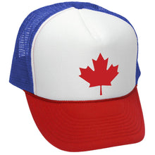 Load image into Gallery viewer, CANADIAN MAPLE LEAF - O Canada patriot pride - Vintage Retro Style Trucker Cap Hat - Five Panel Retro Style TRUCKER Cap
