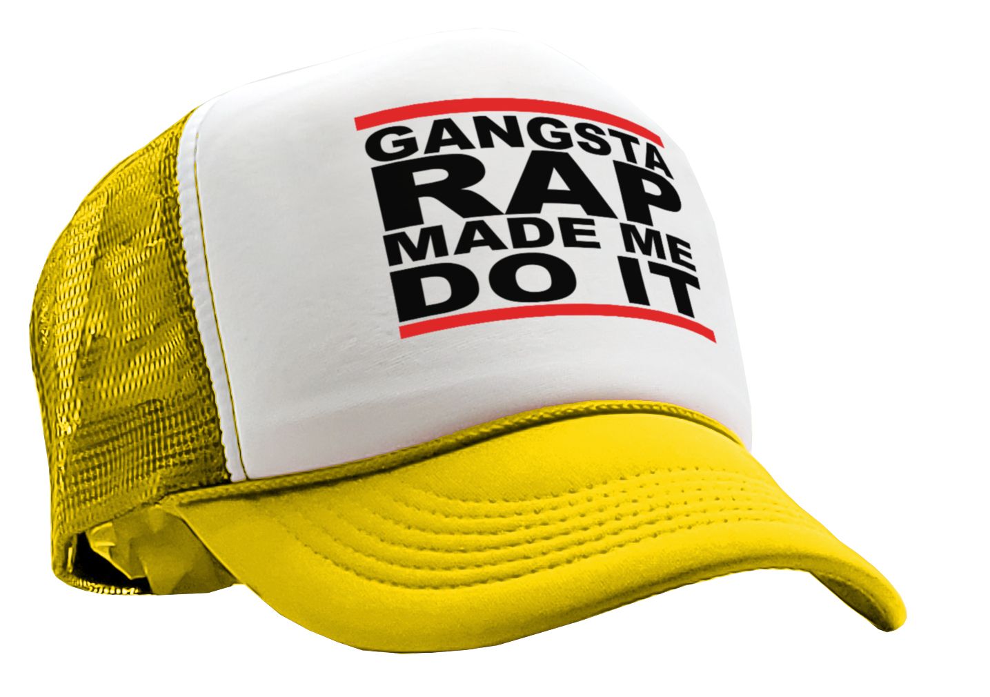 GANGSTA RAP Made Me Do It - gangster hip hop - Vintage Retro Style Trucker Cap Hat - Five Panel Retro Style TRUCKER Cap