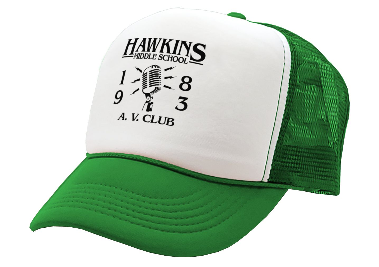 HAWKINS MIDDLE SCHOOL - AV CLUB - stranger - Vintage Retro Style Trucker Cap Hat - Five Panel Retro Style TRUCKER Cap