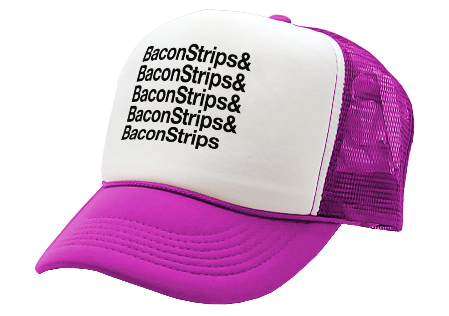 BACON STRIPS - epic food show - Vintage Retro Style Trucker Cap Hat - Five Panel Retro Style TRUCKER Cap