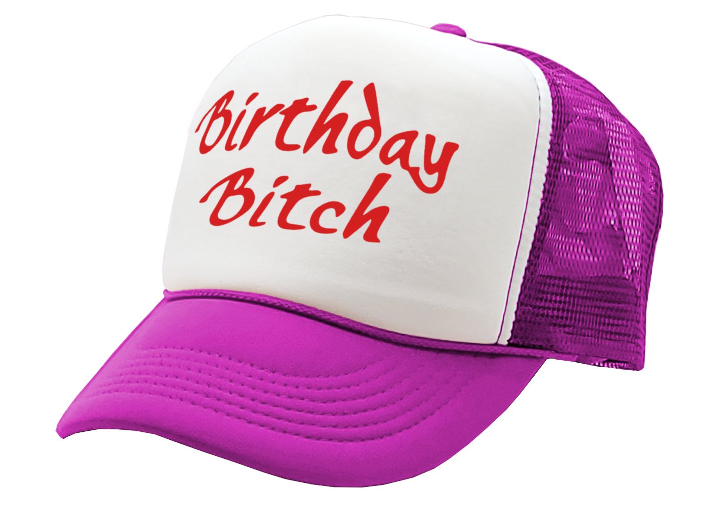 BIRTHDAY BITCH - funny gift party prank joke - Vintage Retro Style Trucker Cap Hat - Five Panel Retro Style TRUCKER Cap