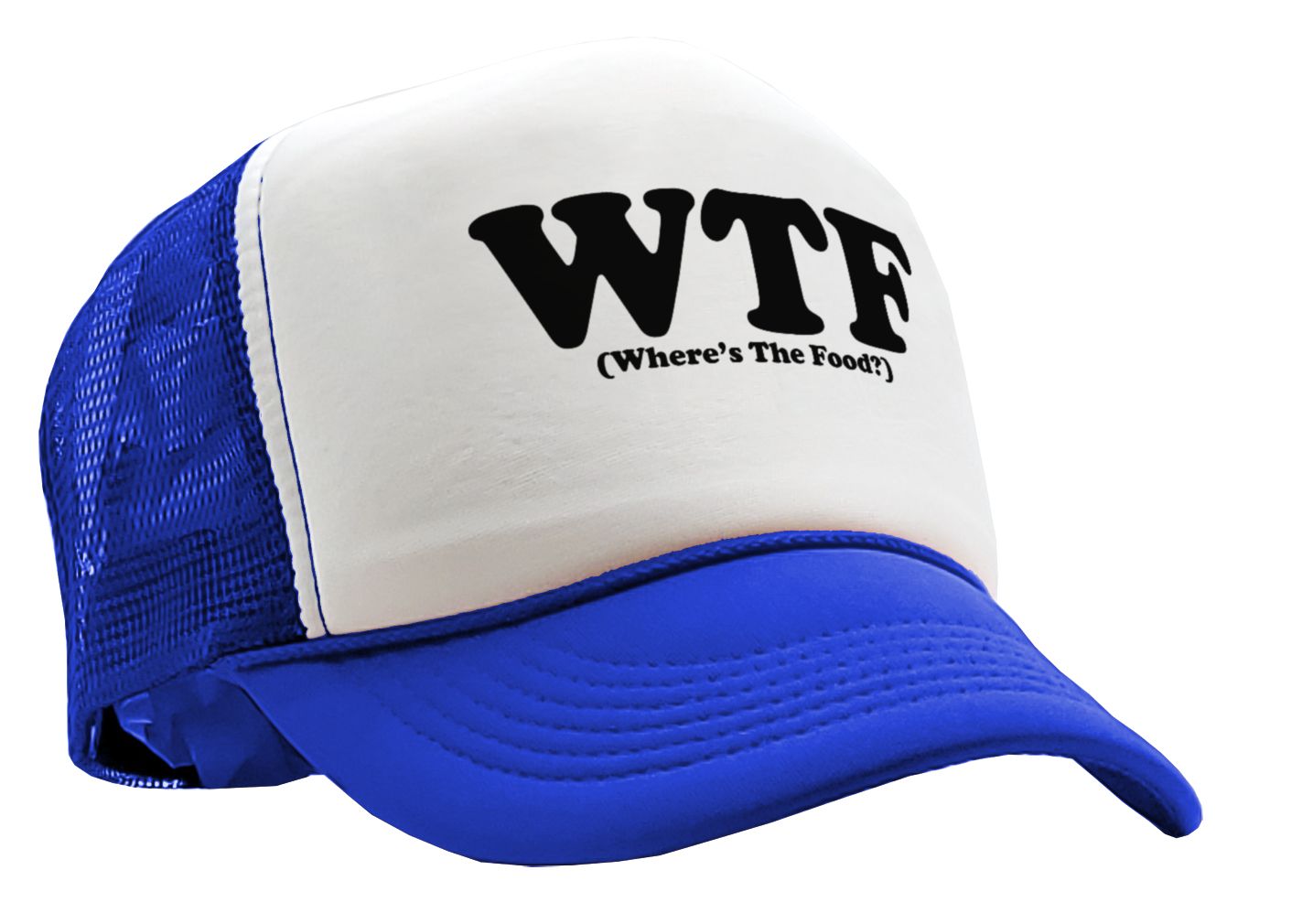 WTF - WHERES The FOOD - Five Panel Retro Style TRUCKER Cap