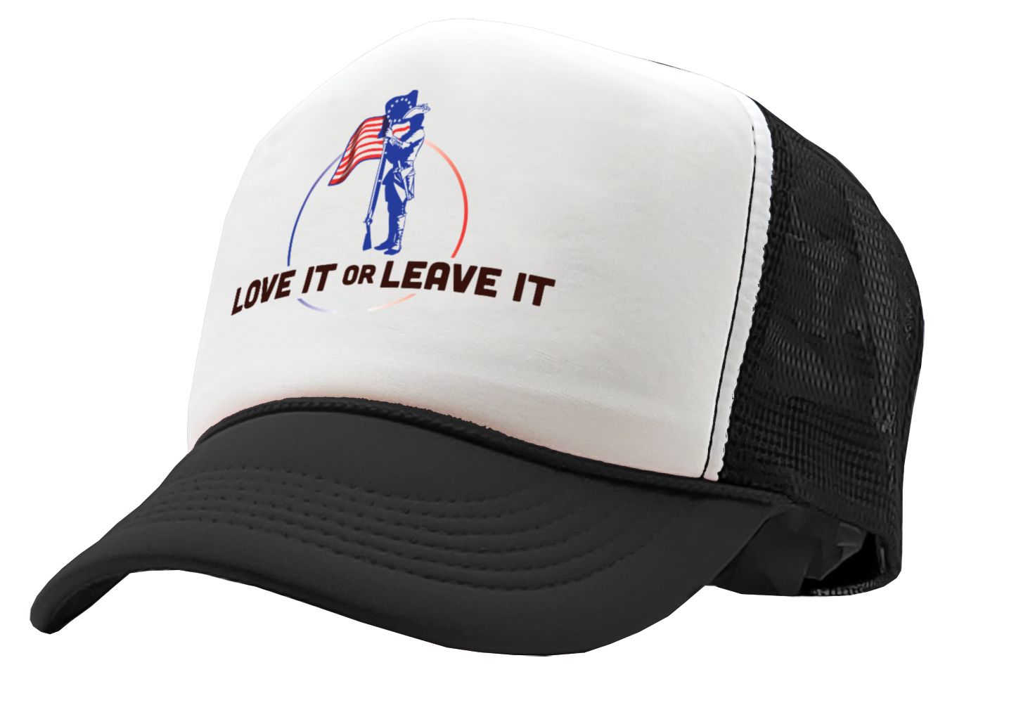 LOVE IT or LEAVE - America usa patriot murica - Vintage Retro Style Trucker Cap Hat