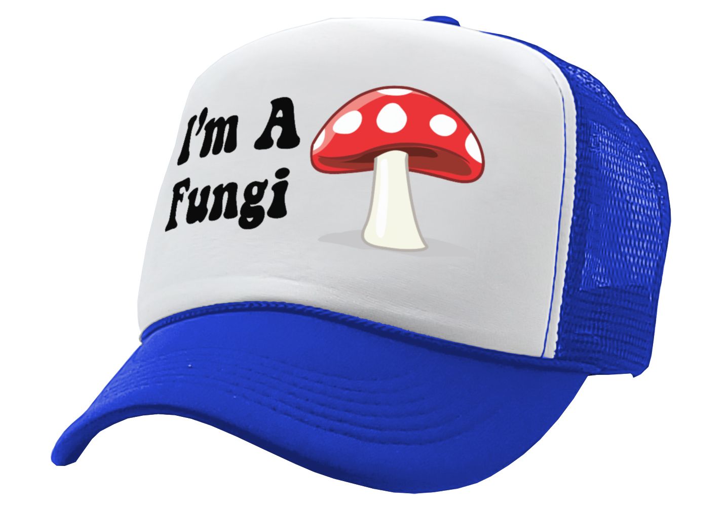 I'M A FUNGI - funny parody joke gag - Vintage Retro Style Trucker Cap Hat - Five Panel Retro Style TRUCKER Cap