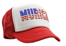 Load image into Gallery viewer, Adjustable Snap Back Trucker Cap Hat - MURICA - america 4th july independence day
