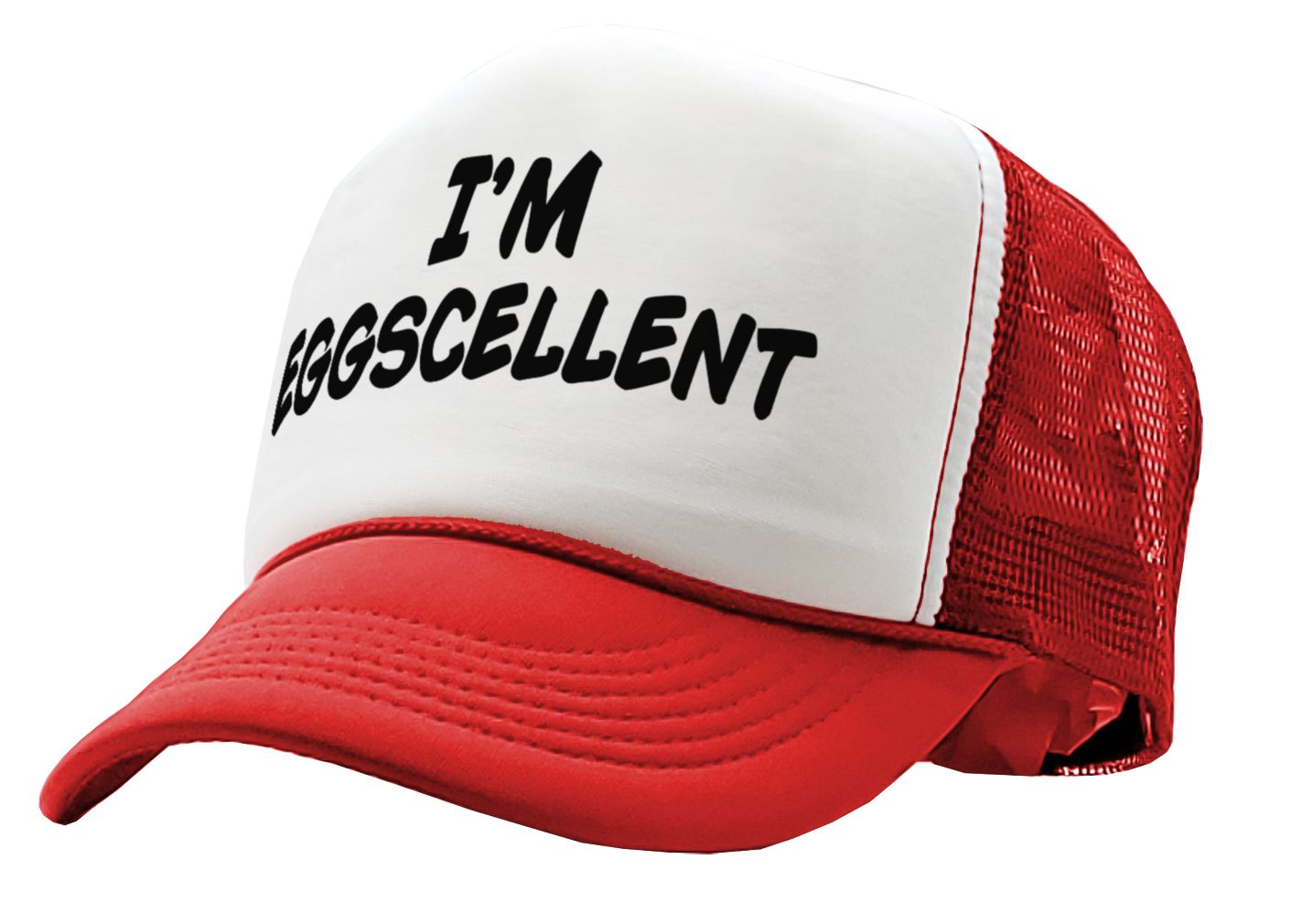 I'M EGGSCELLENT - regular funny - Vintage Retro Style Trucker Cap Hat - Five Panel Retro Style TRUCKER Cap