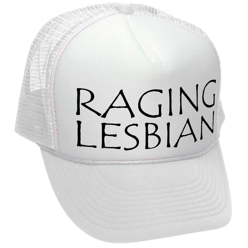 RAGING LESBIAN - lgbtq spectrum gay rights - Vintage Retro Style Trucker Cap Hat - Five Panel Retro Style TRUCKER Cap