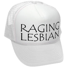 Load image into Gallery viewer, RAGING LESBIAN - lgbtq spectrum gay rights - Vintage Retro Style Trucker Cap Hat - Five Panel Retro Style TRUCKER Cap
