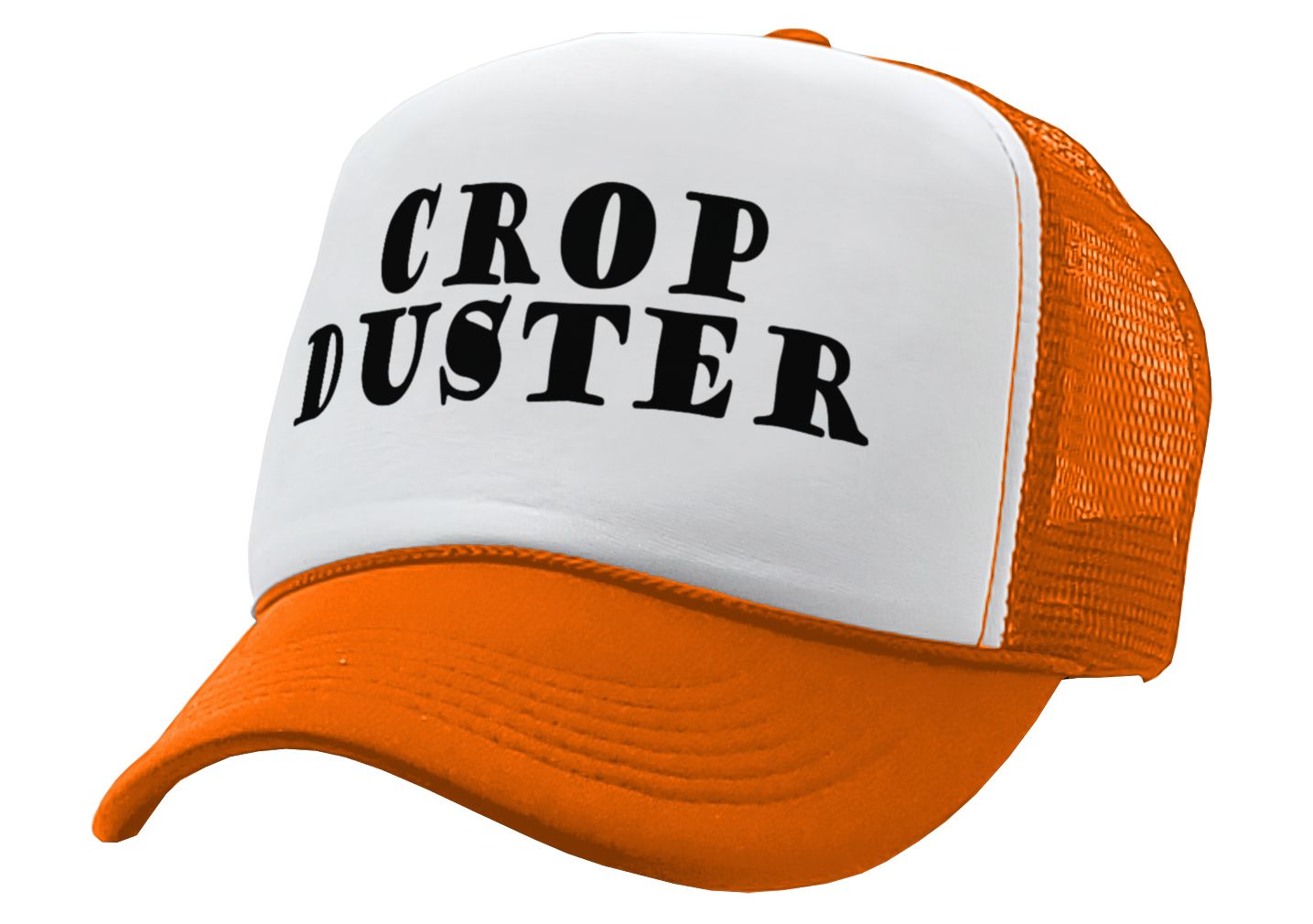 CROP DUSTER - funny fart prank joke - Vintage Retro Style Trucker Cap Hat - Five Panel Retro Style TRUCKER Cap