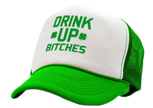 Load image into Gallery viewer, DRINK UP BITCHES - st patricks day party paddy - Vintage Retro Style Trucker Cap Hat - Five Panel Retro Style TRUCKER Cap
