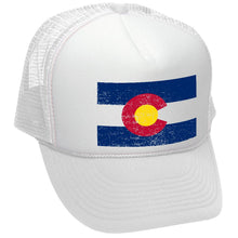 Load image into Gallery viewer, COLORADO FLAG - coloradan mountain state - Adult Trucker Cap Hat - Five Panel Retro Style TRUCKER Cap
