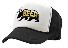 Load image into Gallery viewer, Beer Bear with Antlers - Five Panel Retro Style TRUCKER Cap
