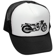 Load image into Gallery viewer, Old Motorcycle Trucker Hat - Mesh Cap - Five Panel Retro Style TRUCKER Cap
