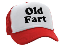 Load image into Gallery viewer, OLD FART - funny over the hill joke gag - Vintage Retro Style Trucker Cap Hat - Five Panel Retro Style TRUCKER Cap
