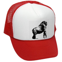 Load image into Gallery viewer, Gorilla Trucker Hat - Mesh Cap - Five Panel Retro Style TRUCKER Cap
