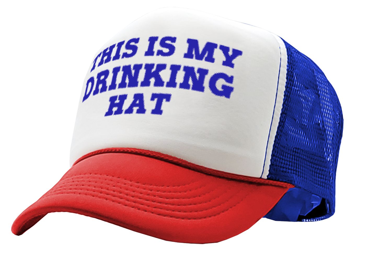 This is my DRINKING HAT - drunk party college - Vintage Retro Style Trucker Cap Hat - Five Panel Retro Style TRUCKER Cap