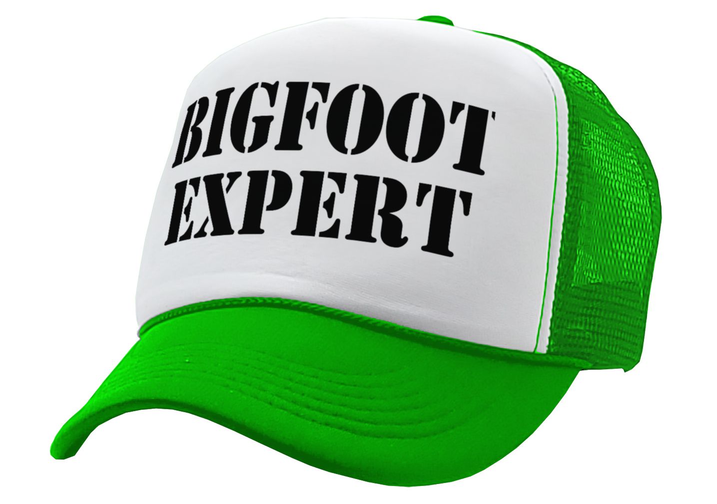 BIGFOOT EXPERT - squatchin sasquatch spook - Vintage Retro Style Trucker Cap Hat - Five Panel Retro Style TRUCKER Cap