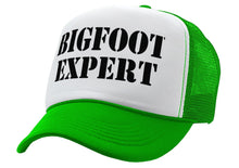 Load image into Gallery viewer, BIGFOOT EXPERT - squatchin sasquatch spook - Vintage Retro Style Trucker Cap Hat - Five Panel Retro Style TRUCKER Cap
