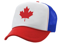 Load image into Gallery viewer, CANADIAN MAPLE LEAF - O Canada patriot pride - Vintage Retro Style Trucker Cap Hat - Five Panel Retro Style TRUCKER Cap
