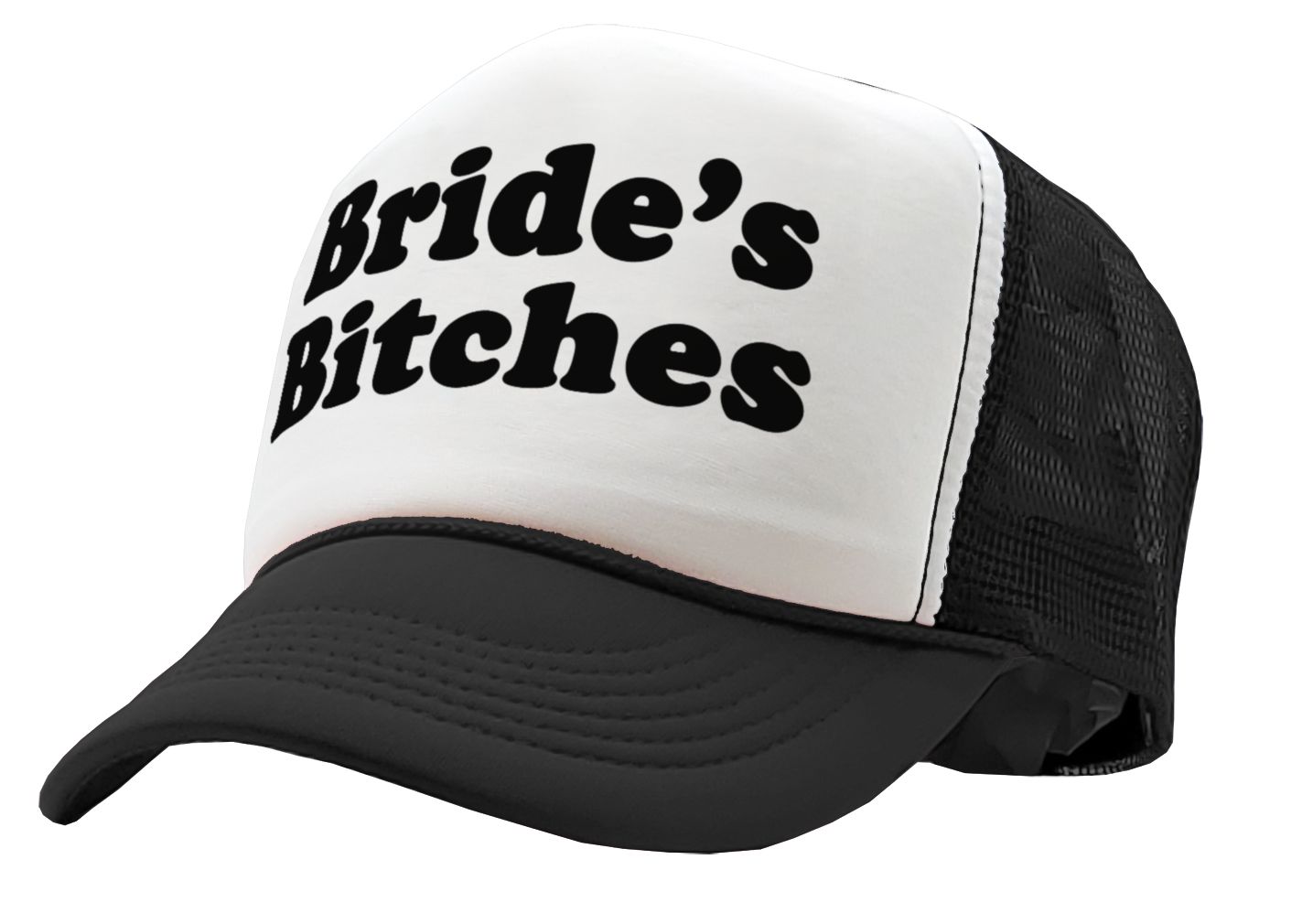 BRIDE'S BITCHES - wedding marriage party bride - Vintage Retro Style Trucker Cap Hat - Five Panel Retro Style TRUCKER Cap