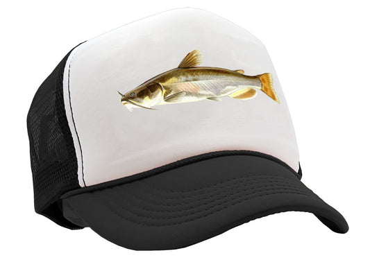 CATFISH - lake fish pond angler fishing - Vintage Retro Style Trucker Cap Hat - Five Panel Retro Style TRUCKER Cap