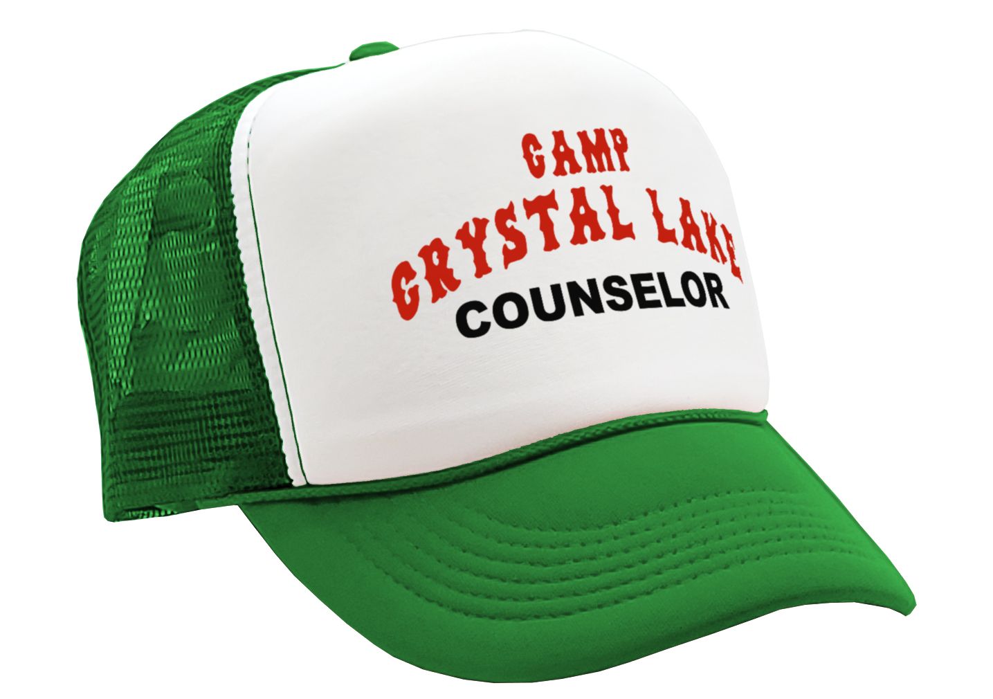 CRYSTAL LAKE COUNSELOR - funny 80s horror movie - Mesh Trucker Hat Cap - Five Panel Retro Style TRUCKER Cap