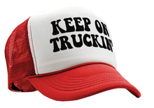 Load image into Gallery viewer, KEEP ON TRUCKIN&#39; - trucker groovy - Vintage Retro Style Trucker Cap Hat - Five Panel Retro Style TRUCKER Cap
