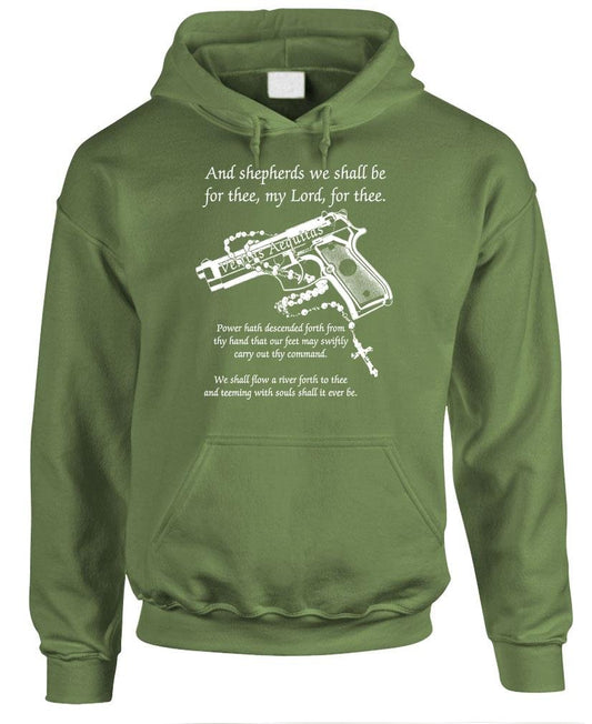 The Goozler BOONDOCK PRAYER - cult classic movie guns - Mens Hoodie, 2XL, Military