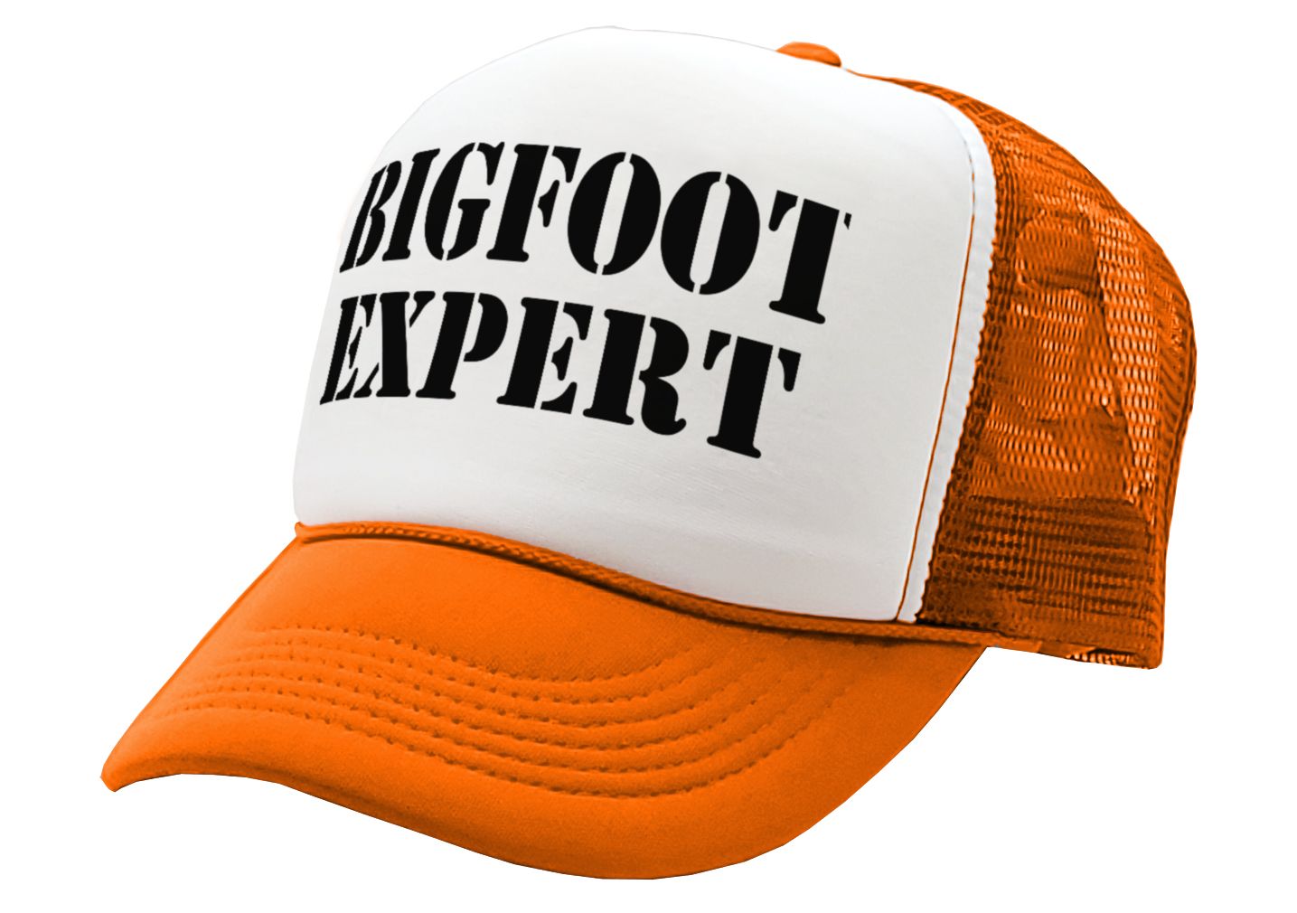 BIGFOOT EXPERT - squatchin sasquatch spook - Vintage Retro Style Trucker Cap Hat - Five Panel Retro Style TRUCKER Cap