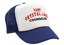 Load image into Gallery viewer, CRYSTAL LAKE COUNSELOR - funny 80s horror movie - Mesh Trucker Hat Cap - Five Panel Retro Style TRUCKER Cap
