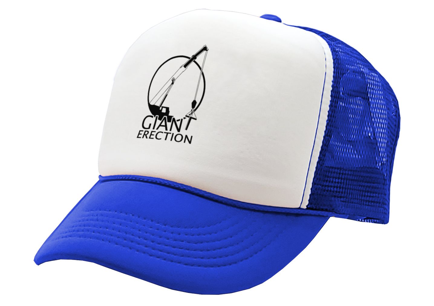 GIANT ERECTIONS - sexy construction joke - Vintage Retro Style Trucker Cap Hat - Five Panel Retro Style TRUCKER Cap