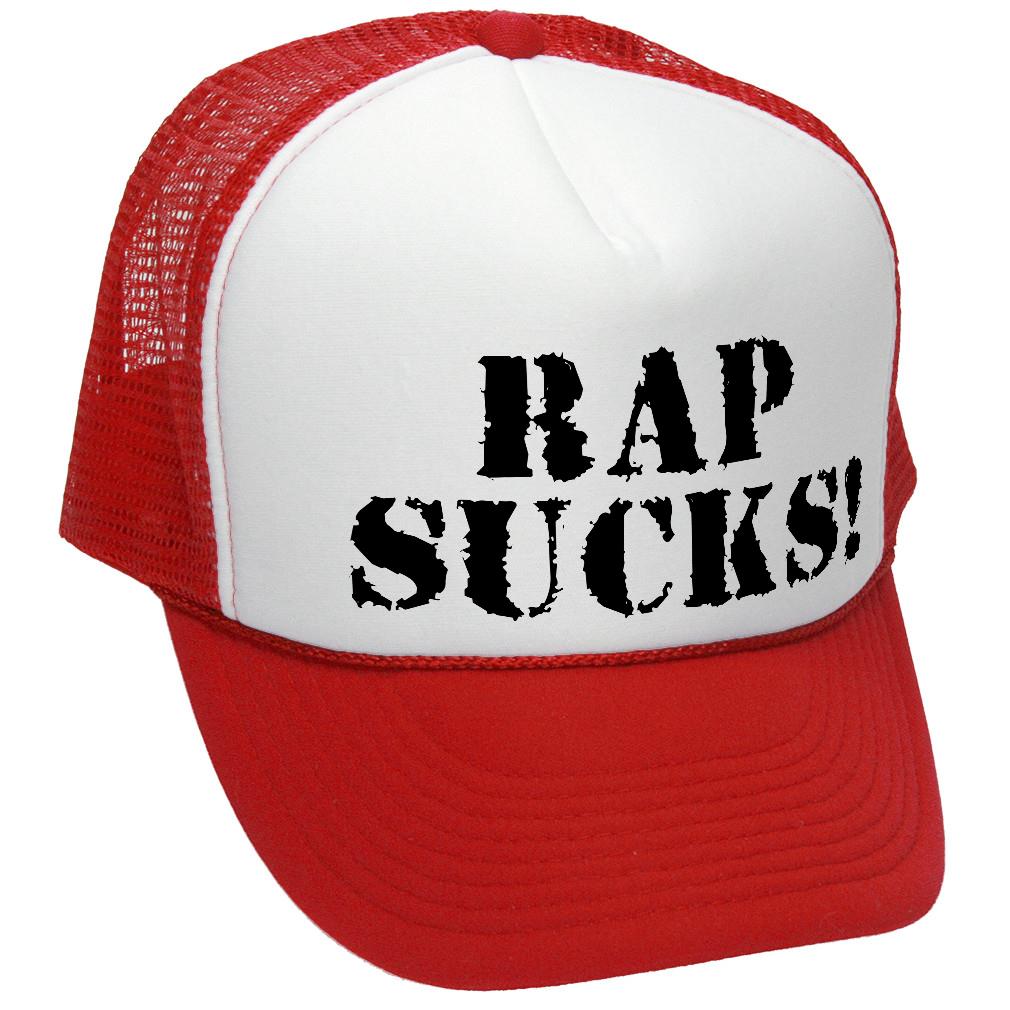 Rap Sucks Trucker Hat - Mesh Cap - Five Panel Retro Style TRUCKER Cap